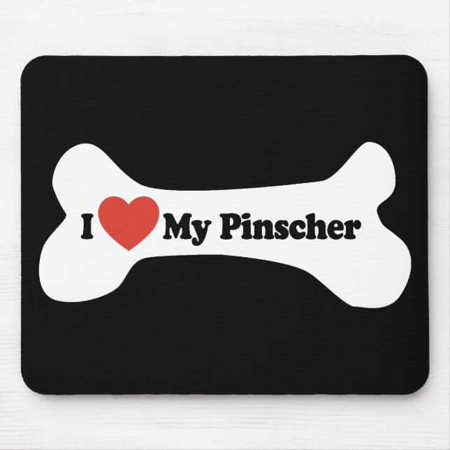 Jag älskar min Pinscher - hundben Musmatta (Framsidan)