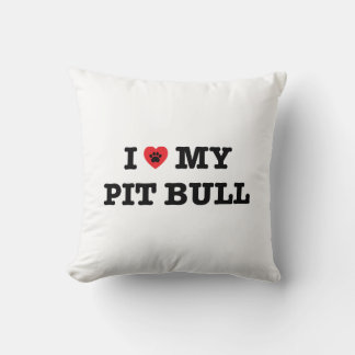 Jag älskar min Pit Bull Dekorativ kudde