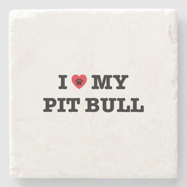 Jag älskar min Pit Bull Stenunderlägg (Framsidan)
