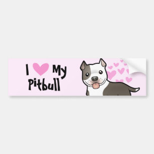 Jag älskar min Pitbull/amerikanStaffordshire Bildekal