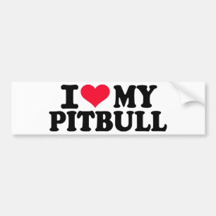 Jag älskar min Pitbull Bildekal