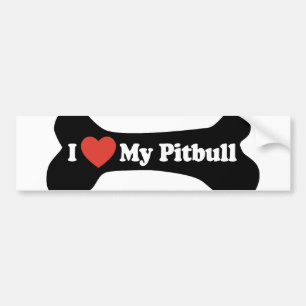 Jag älskar min Pitbull - hundben Bildekal