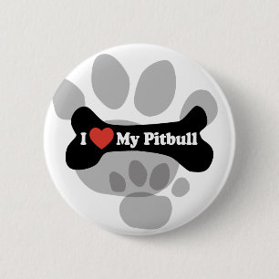 Jag älskar min Pitbull - hundben Knapp