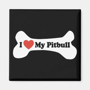 Jag älskar min Pitbull - hundben Magnet