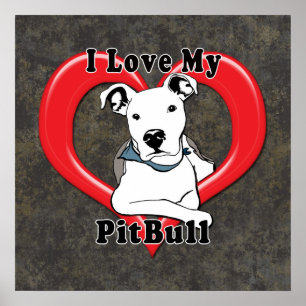 Jag älskar min PitBull logotyp Poster