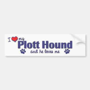 Jag älskar min Plott hund (den Male hunden) Bildekal