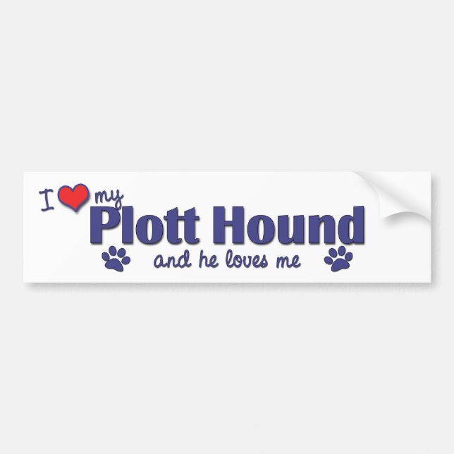Jag älskar min Plott hund (den Male hunden) Bildekal (Framsidan)