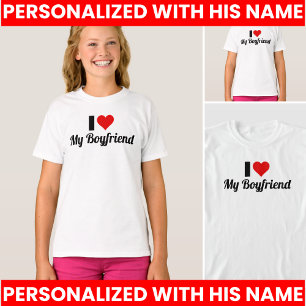 Jag älskar min pojkvän-design t shirt