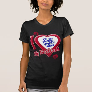 Jag älskar min pojkvän foto röda hjärta läppar sva t shirt