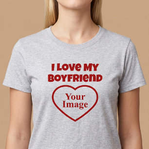 Jag älskar min pojkvän-fotografi t shirt