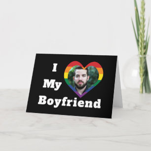 Jag älskar min pojkvän Gay Pride HBTQ Anpassad bil Kort