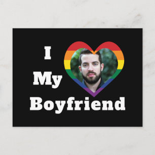 Jag älskar min pojkvän Gay Pride HBTQ Anpassad bil Vykort