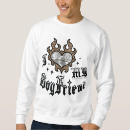 Jag älskar min pojkvän - Gepard - DingusDesign Lång Ärmad Tröja