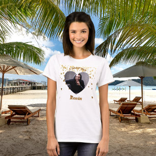 Jag älskar min pojkvän hjärta foto namn t shirt