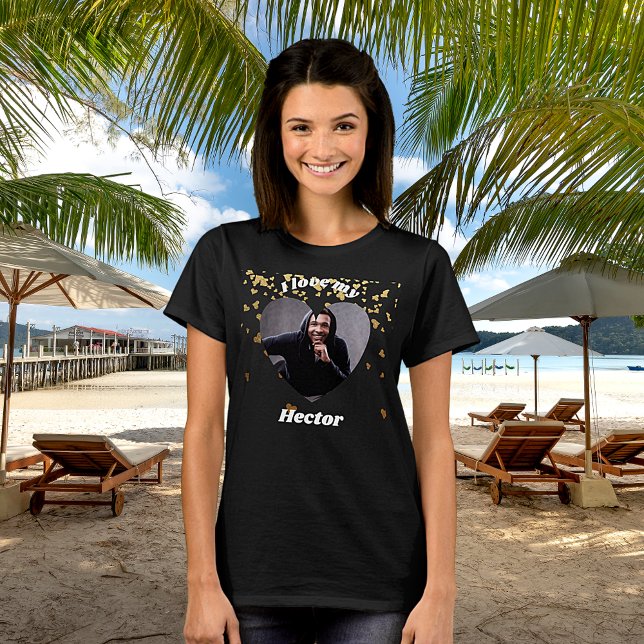 Jag älskar min pojkvän hjärta foto namn t shirt (Skapare uppladdad)