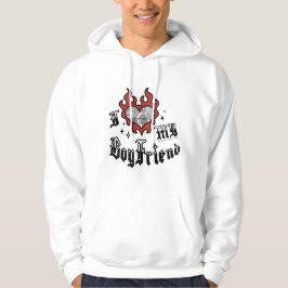 Jag älskar min pojkvän - Röd - DingusDesign Hoodie