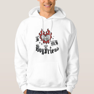 Jag älskar min pojkvän - Röd - DingusDesign Hoodie