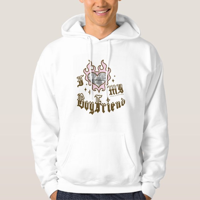 Jag älskar min pojkvän - Röd - DingusDesign Hoodie (Framsida)
