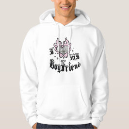 Jag älskar min pojkvän - Rosa - DingusDesign Hoodie