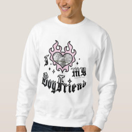 Jag älskar min pojkvän - Rosa - DingusDesign Lång Ärmad Tröja