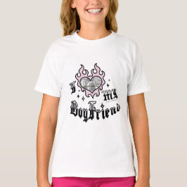 Jag älskar min pojkvän - Rosa - DingusDesign T Shirt