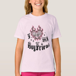 Jag älskar min pojkvän - Zebra - DingusDesign T Shirt