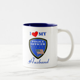Jag älskar min polismake Två-Tonad mugg