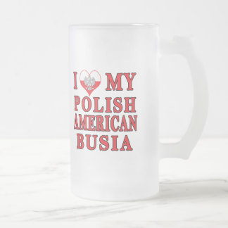 Jag älskar min polska amerikanska busia frostat ölglas