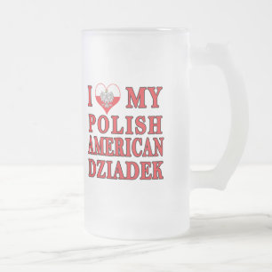 Jag älskar min polska amerikanska Dziadek Frostat Ölglas