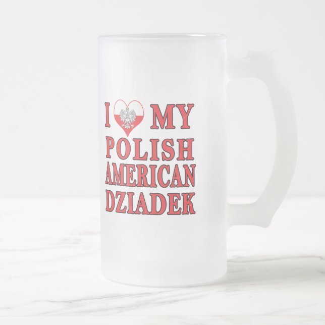 Jag älskar min polska amerikanska Dziadek Frostat Ölglas (Höger)