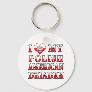 Jag älskar min polska amerikanska Dziadek Nyckelring