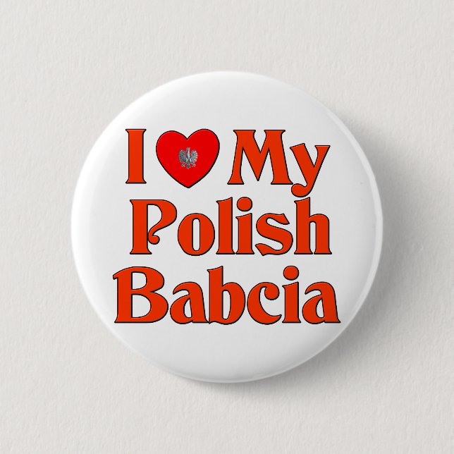 Jag älskar min polska Babcia (farmodern) Knapp (Framsida)