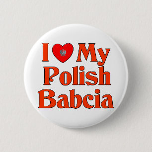 Jag älskar min polska Babcia (farmodern) Knapp