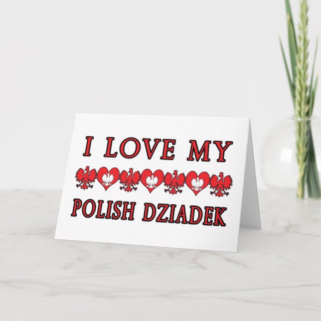 Jag älskar min polska Dziadek Kort (Framsida)