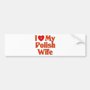 Jag älskar min polska fru bildekal