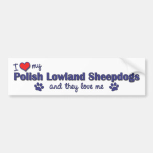 Jag älskar min polska LowlandSheepdogs (åtskilli Bildekal