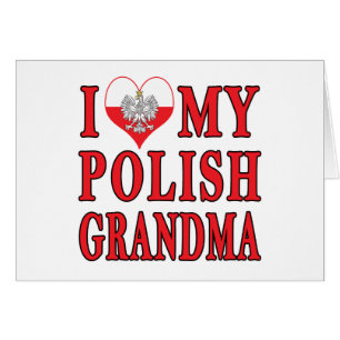 Jag älskar min polska mormor hälsningskort