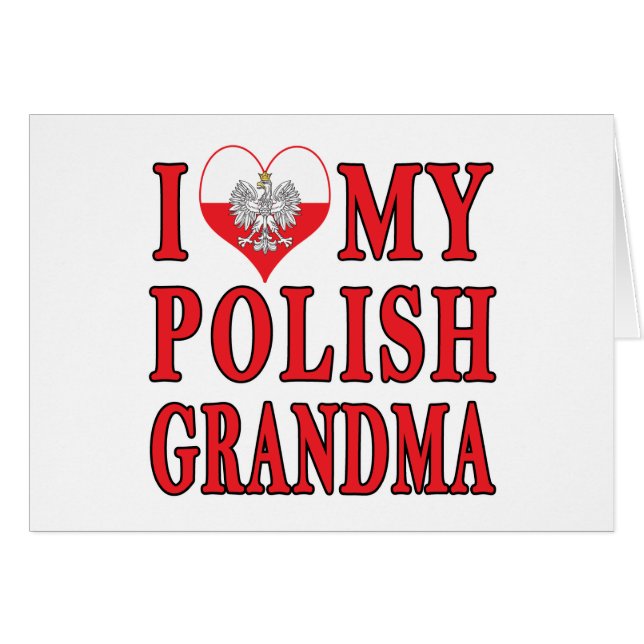 Jag älskar min polska mormor hälsningskort (Framsidan Horizontal)