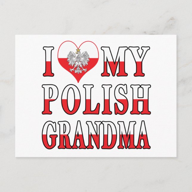 Jag älskar min polska mormor vykort (Framsida)