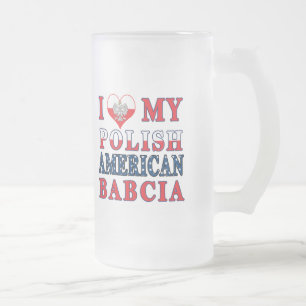 Jag älskar min polske amerikan Babcia Frostat Ölglas