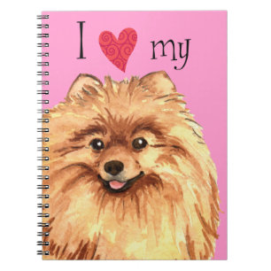 Jag älskar min Pomeranian Anteckningsbok Med Spiral
