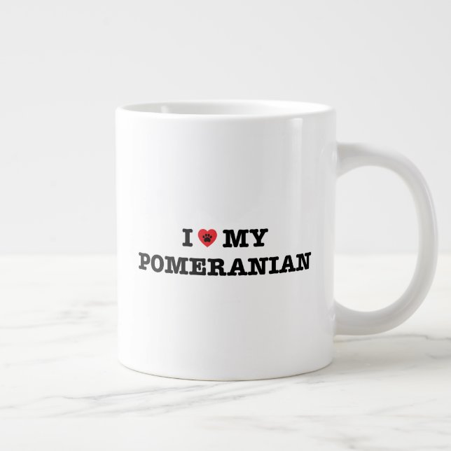 Jag älskar min Pomeranian Jumbo Mugg (Höger)