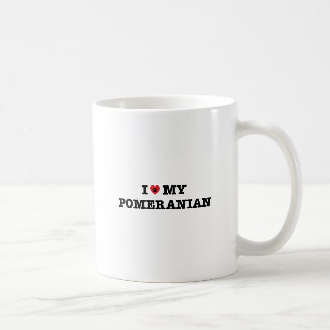 Jag älskar min Pomeranian Kaffemugg (Höger)