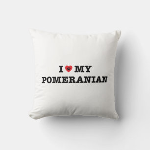Jag älskar min Pomeranian Kudde