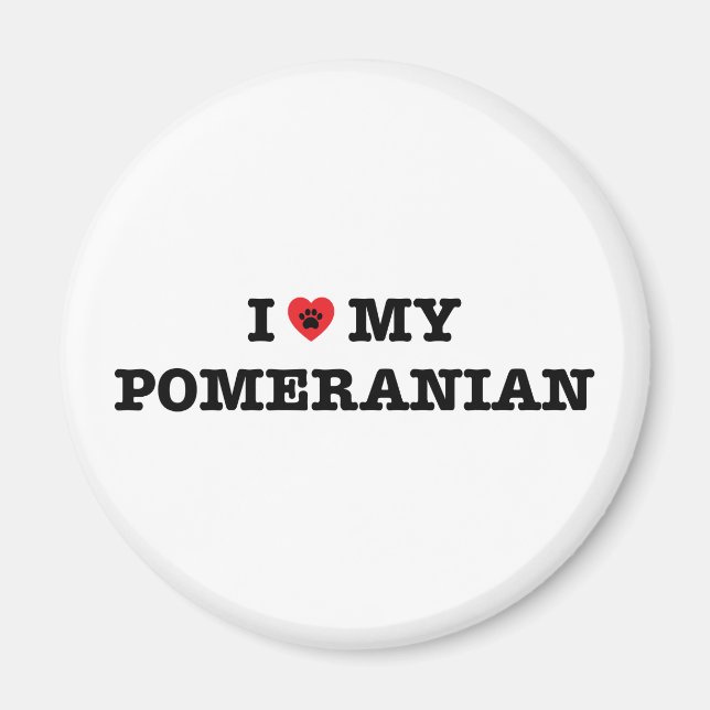 Jag älskar min Pomeranian Magnet (Framsidan)