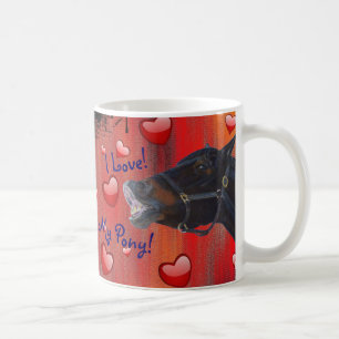 Jag älskar min ponny! Gullig ryttare Kaffemugg