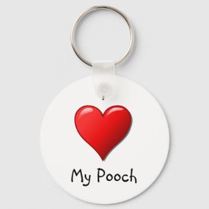 Jag älskar min Pooch Keychain Nyckelring