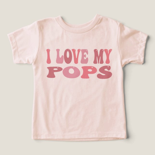 Jag älskar min Pops skjorta och, Fars dag Småbarn  T Shirt (Design Framsida)