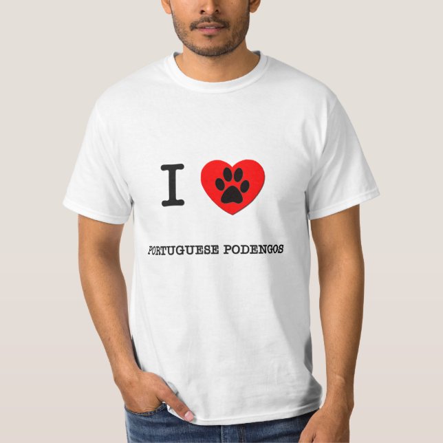JAG ÄLSKAR MIN PORTUGIS PODENGOS TEE (Framsida)