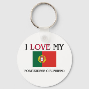 Jag älskar min portugisiska flickvän nyckelring